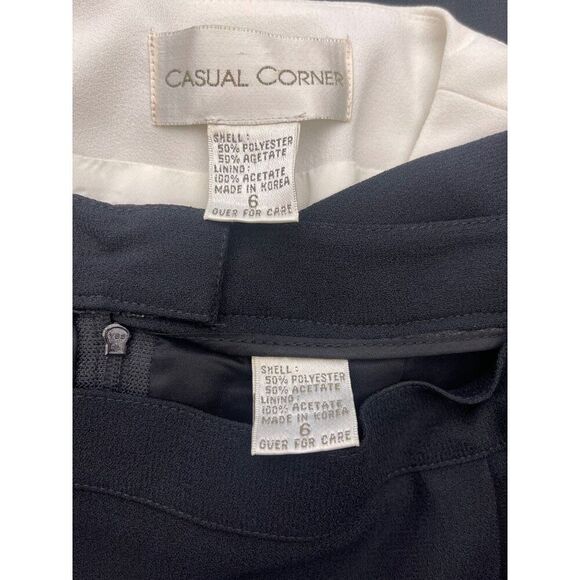 Causal Corner Women Black / White Color Block Two Pcs Skirt Suit Size 6 - Picture 12 of 13